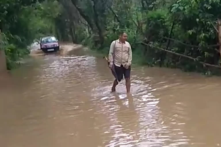 rain water logging on road