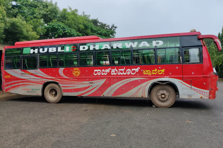 private bus and auto ricks seized in Hubbali