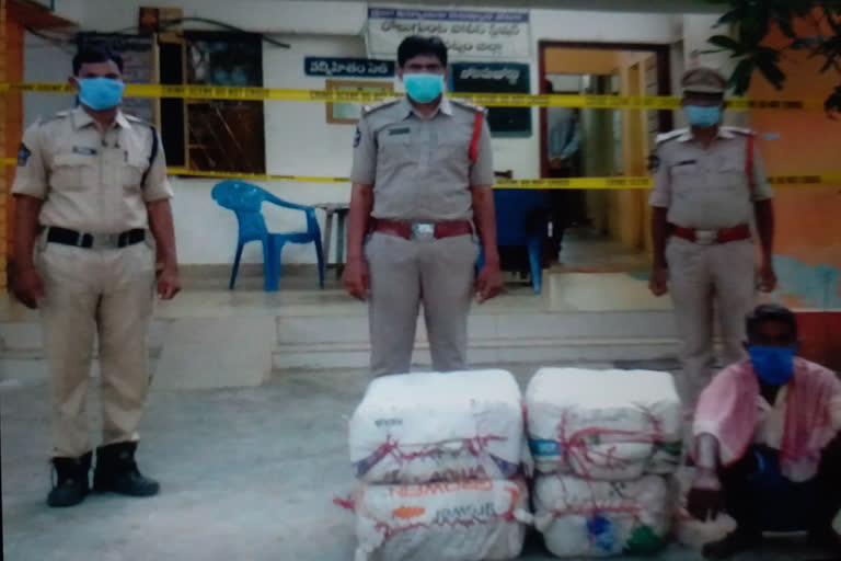 ganjayi caught by police in mk patnam in vizag district