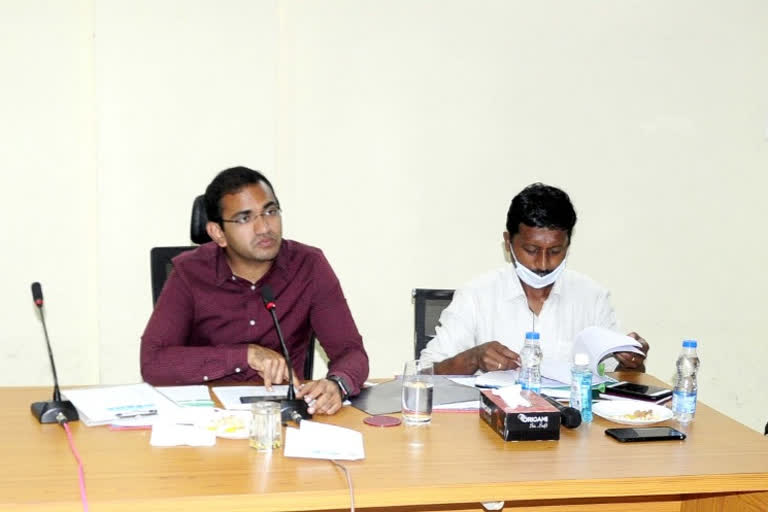 nirmal district collector musharaf farukee review meeting on haritha haaram