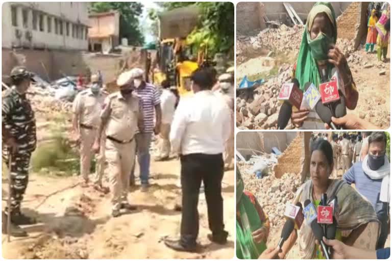 many houses broken by bulldozer in aya nagar after delhi govt order