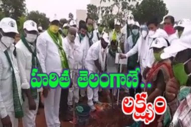 ministers srinivas goud and mallareddy participated in harithaharam programme in medchal district