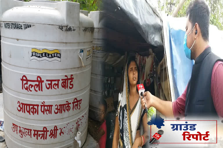 water tanks installed by delhi jal board in yamuna khadar area are empty