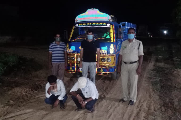 illegal transporting of rice distribution bags were caught by police in besthavari peta mandal in prakasam district