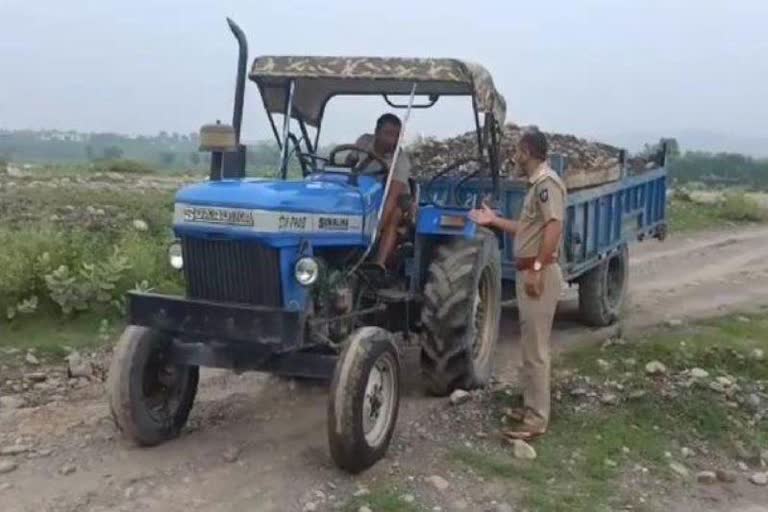 Paonta Sahib  police recovered a fine of 56 thousand from the mining drivers