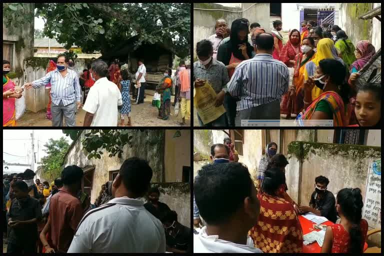 rice distributed to hundreds of people