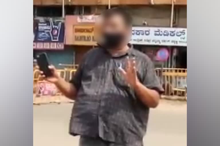 Corona infected patient waiting for ambulance in Hubli