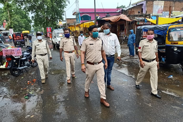 Police march regarding Corona virus