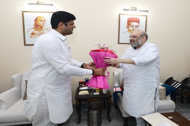 deputy cm dushyant chautala meeting with home minister amit shah