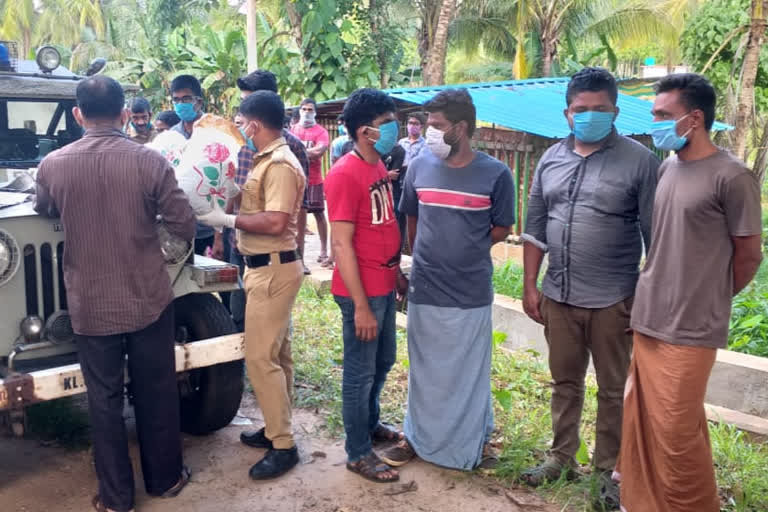 Four arrested with 3 kg cannabis in Kalikav  cannabis in Kalikav  കഞ്ചാവ് പിടിച്ചു  മലപ്പുറം വാര്‍ത്തകള്‍  malappuram news