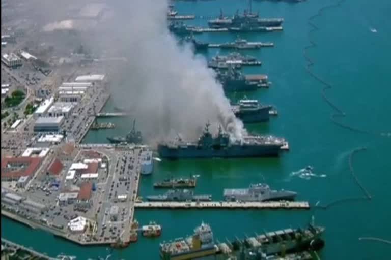 fire on USS Bonhomme Richard