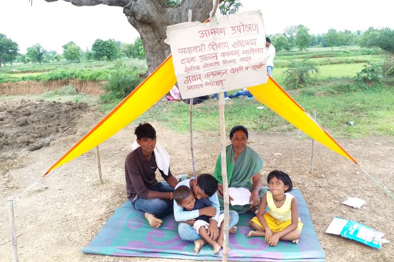 Widow woman goes on hunger strike in bhandara