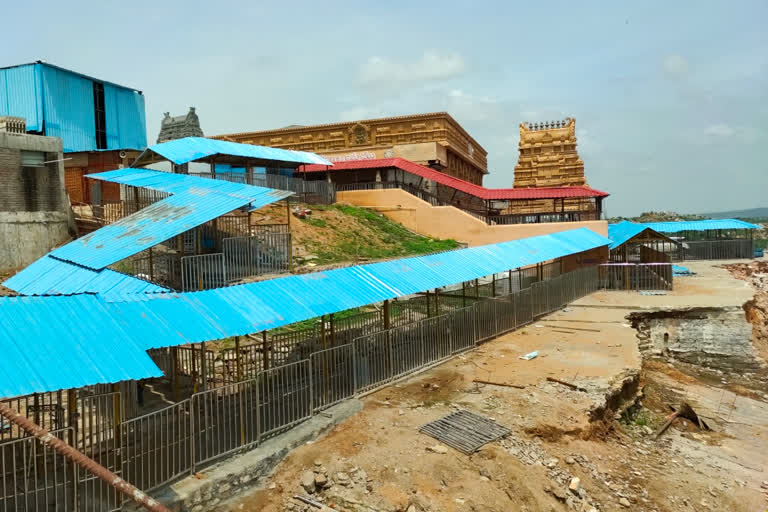 que complex construction works at yadadri temple in yadadri bhuvanagiri