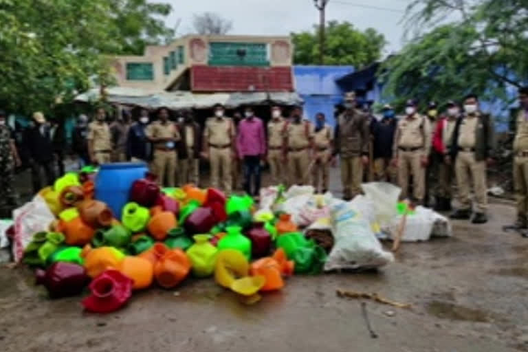 kurnool police raids on illegal cheap liquor making places