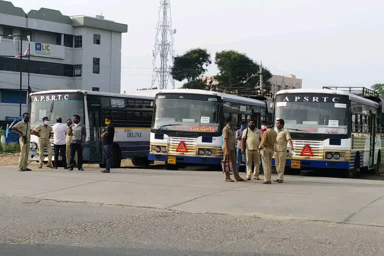 after corona lockdown visakha dst narsipatnam rtc depo all  buses come to services