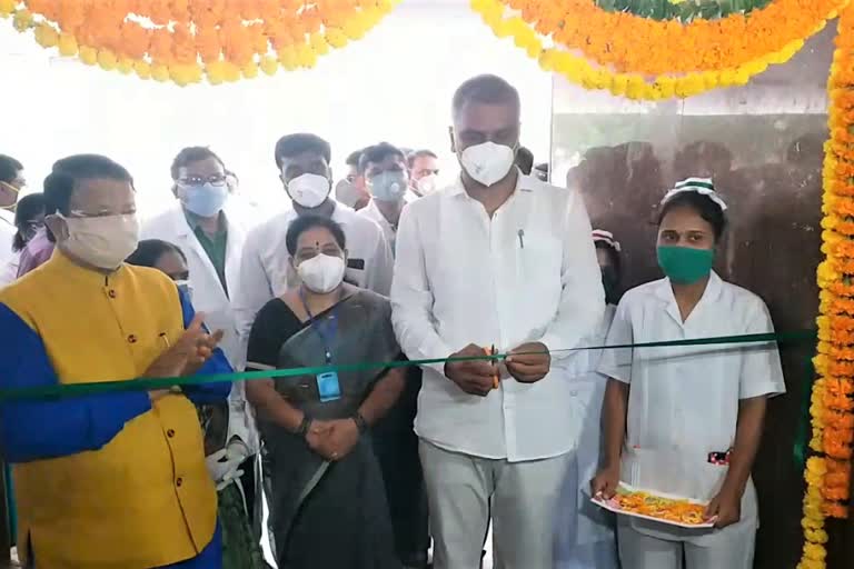 harishrao inaugurated 100 beds covid hospital