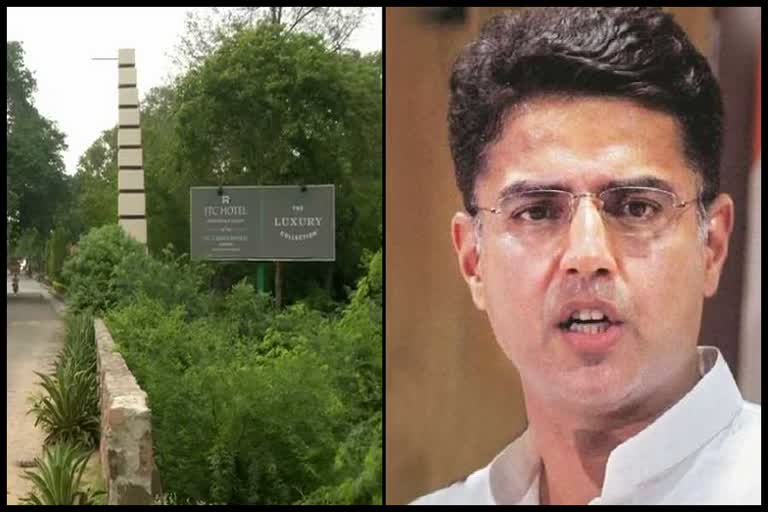 sachin pilot reached itc grand hotel to meet rajasthan mla