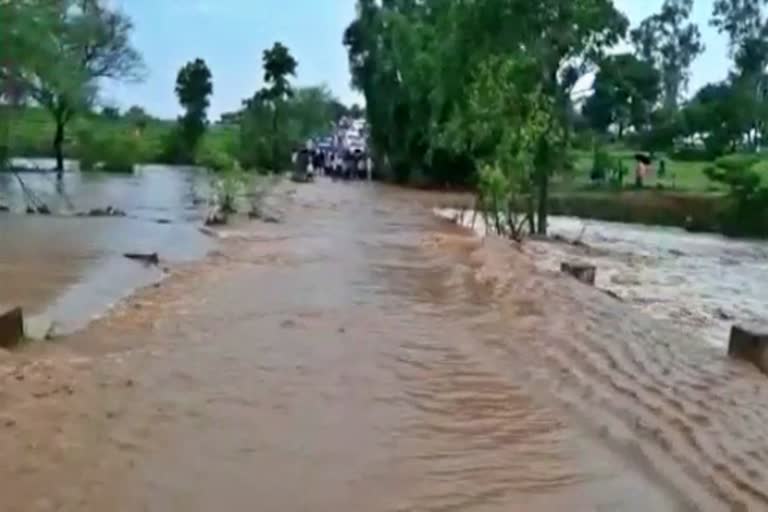 Elder person swept away in river