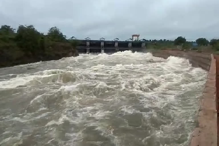 Release of water from the Mullamari reservoir