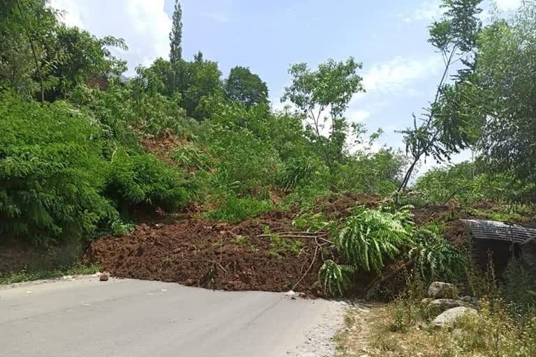 several structures damaged due to landslide at Ganderbal