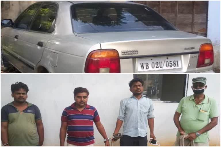 Two thieves arrested in giridih, Goat theft from car in giridih, crime news of giridih, गिरिडीह में दो चोर गिरफ्तार, गिरिडीह में कार से बकरी चोरी करने वाले दो चोर गिरफ्तार, गिरिडीह में अपराध की खबरें