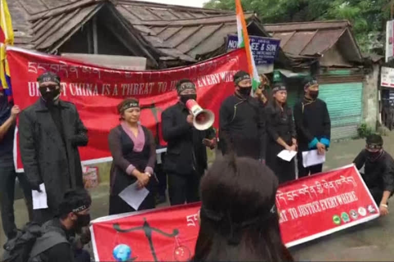 Tibetans-in-exile hold protest against China in Dharamshala