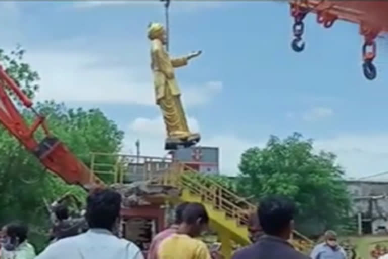 tdp agitator angry about Demolition of NTR statue in Nellore