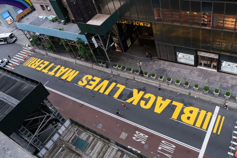 Black Lives' mural outside Trump Tower