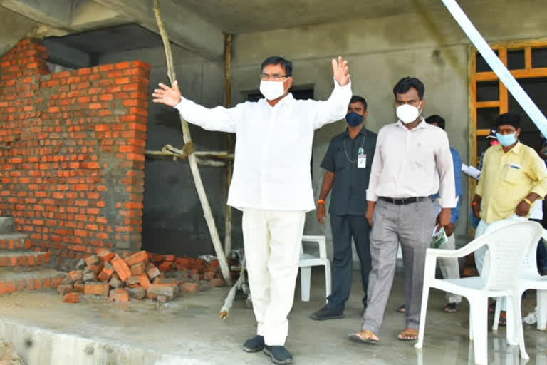 minister niranjan reddy inspected camp office works in wanaparthy