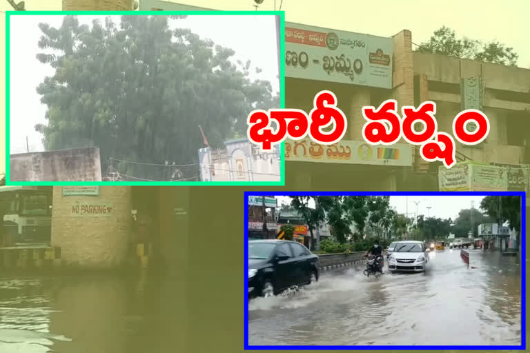 heavy rain in khammam town today