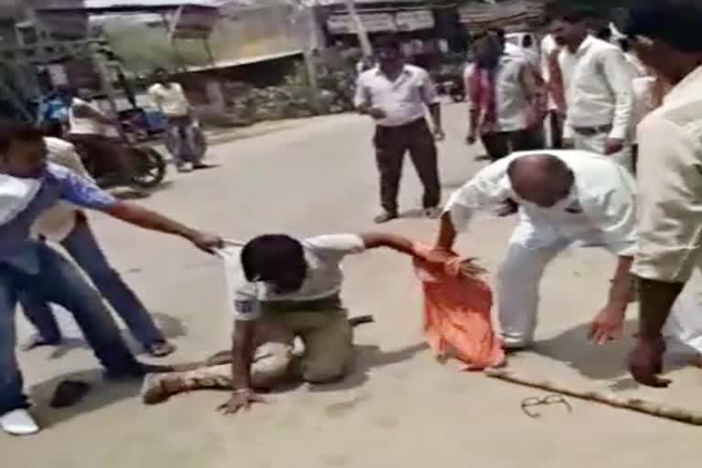 मारपीट वीडियो वायरल,  Video of beating a drunk man in kota