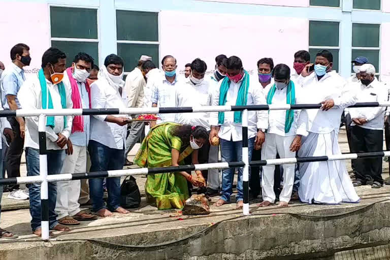 Water was released through the Lakshmi Canal in nizamabad district