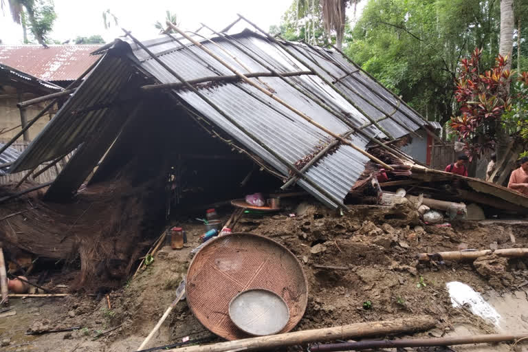 WILD ELEPHANT DESTROYED HOUSE AT HOJAI