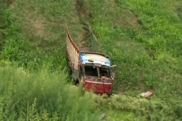 Cylinder truck dropped into hundred feet below road in Karsog