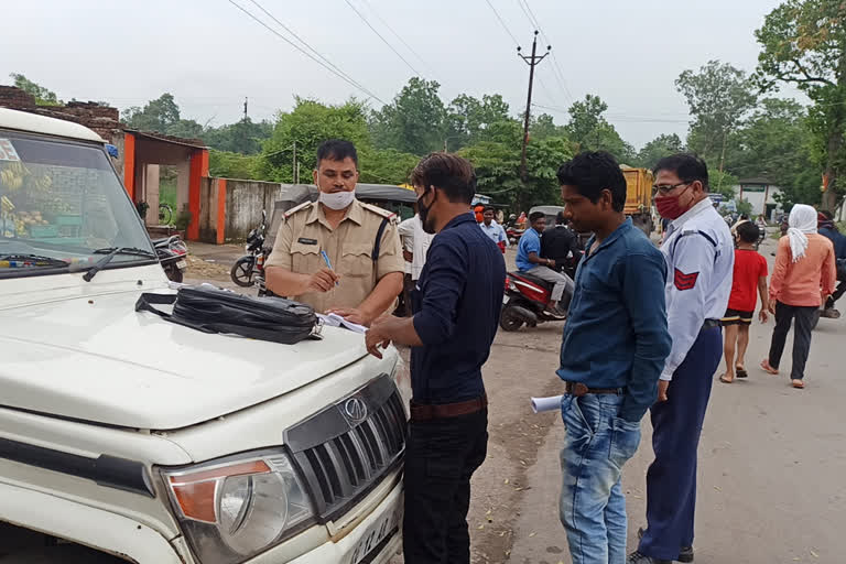 police taken action against those who leave without wearing mask in korba