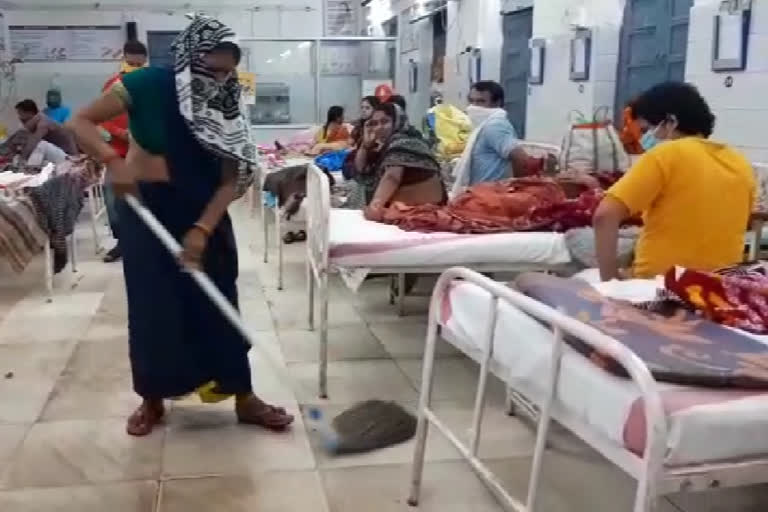 hospital submerged in water due to rainfall