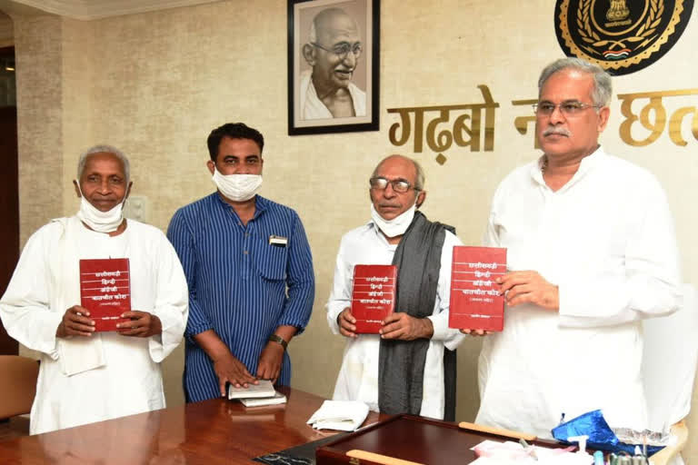 launch of  chhattisgarhi hindi and english dictionary