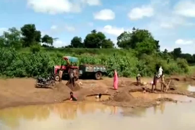 Illegal sand quarrying