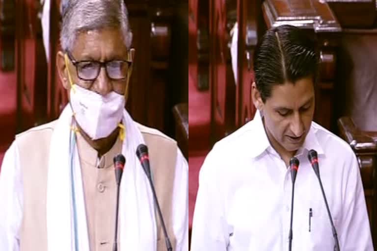 ramchandra jangra dushyant gautam and deepender hooda took oath of Rajya Sabha MP