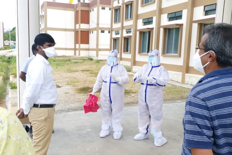 Inspection of corona treatment centers by Shimoga DC