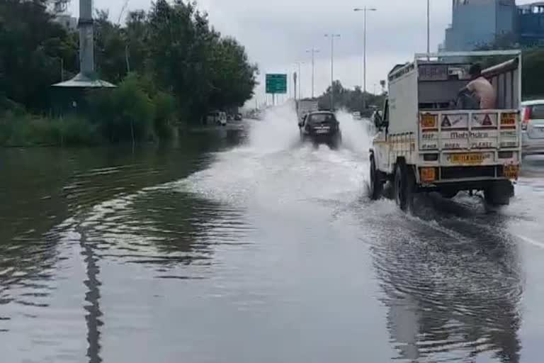 Water logging occurred on Delhi-Jaipur highway nh-48 gurugram