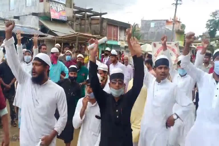 Road block at Asimganj in Karimganj