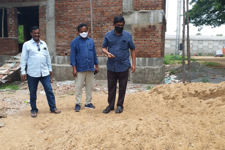 Panchayati Raj District Officer  inspected the construction of the Secretariat building in Bhogapuram