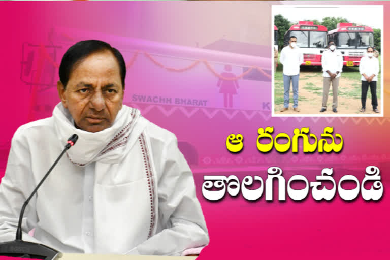 cm-kcr-talks-with-minister-puvvada-ajay-on-woman-bio-toilets-buses