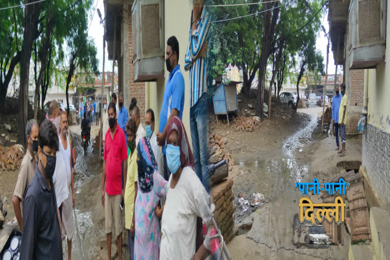 people of balmiki jatav basti facing waterlogging problem at fatehpur beri in delhi