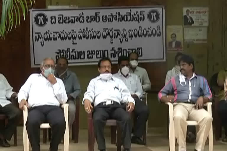 lawyers protest in vijayawada