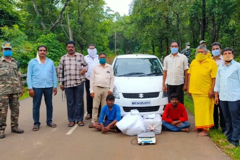 Seized 44 kg of cannabis at Odisha border