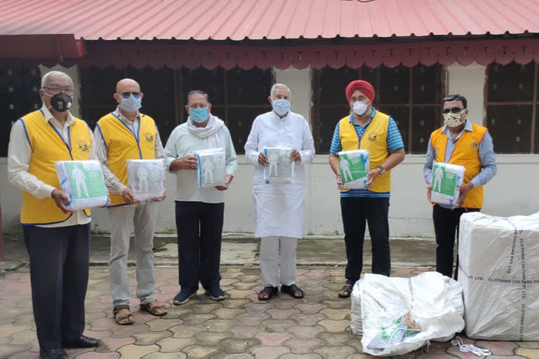 Lions Club handed over 50 PPE kit to MLA Dr. Sitasharan Sharma