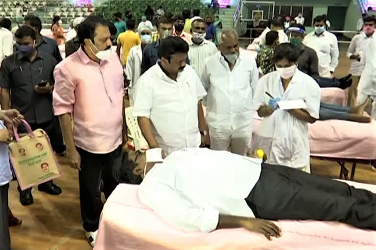 Blood donation camp on the occasion of Minister KTR's birthday