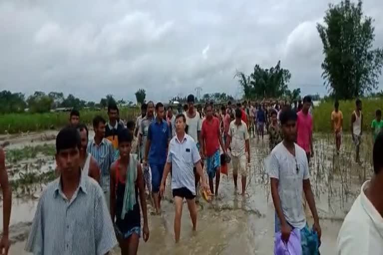 FLOOD AFFECTED AREA VISIT MINISTER CHANDAN BRAMHA IN CHIRANG